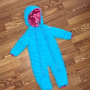 Snozu baby girl cold weather suit.